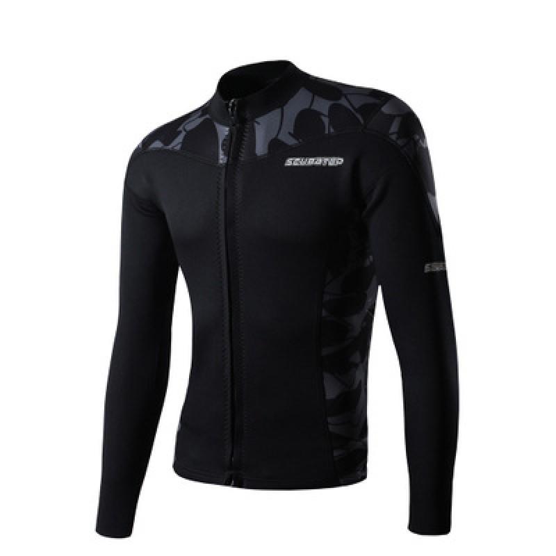 Rash Guard Manches Longues en Néoprène 2mm Homme Plongée Snorkeling Surf Natation Protection UV Top Combinaison Thermique
