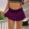 Fustă ultra mini, respirabilă, culoare solidă, talie înaltă, plisată, linie A, seducătoare din dantelă, îmbrăcăminte de club, fustă teacă de dans, haine pentru femei