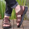 First Layer Cowhide Sandals Men's Leather Cowhide 2025 Summer New Non-slip Beach Shoes Driving Slippers