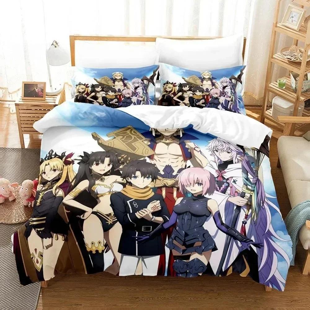 3D Print Anime Bed Sheet Fate Grand Order Bedding Set Printed With Pillowcase Duvet Cover Soft Queen King Size Bedclothes Home