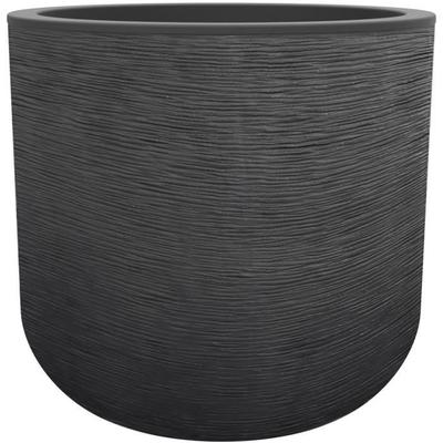 Round Flower Pot 40 Cm - EDA - Graphit Up - 32.5 L - Indoor/ Outdoor - Ø 38.5 X H. 36.8 Cm - Anthracite Grey