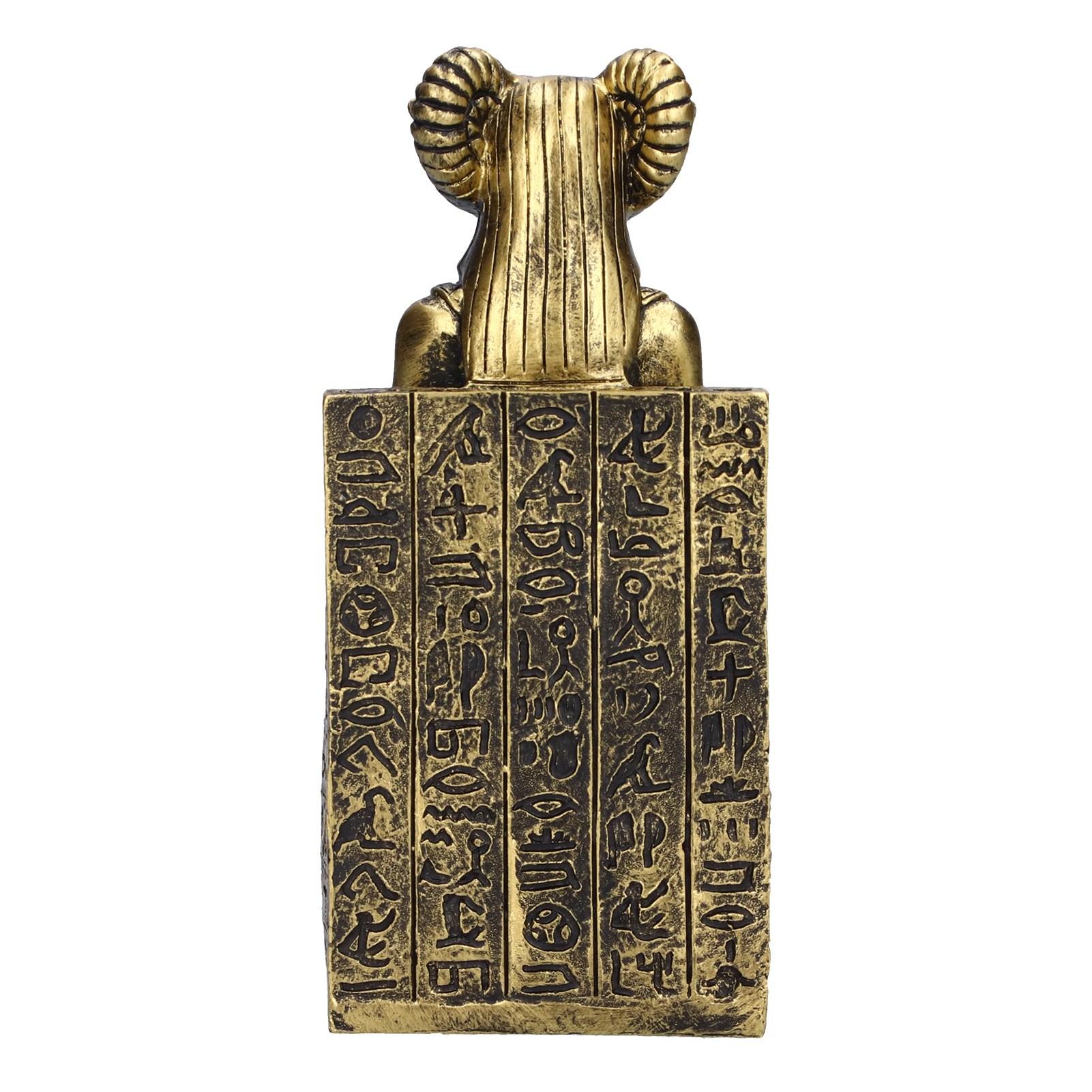 Egyptian Gods Figurine   Resin Wear Resistant Clear Texture Exquisite Workmanship Egyptian Sheep Statue(Gold (SCS-V077-A1) )