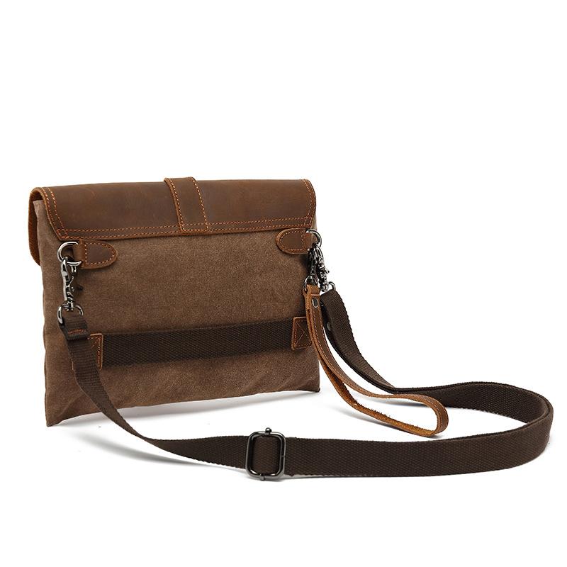 New Retro Handbag, Men's Trendy Handbag, Men's Envelope Bag, Waterproof Canvas Single Shoulder Crossbody Small Bag