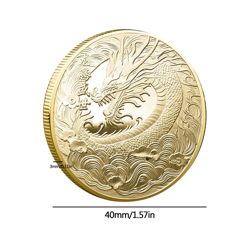 Dragon Commemorative Coin Chinese New Year Sided Collectible Commemorative Coin Exquisite Chinese Dragon Coin Gift