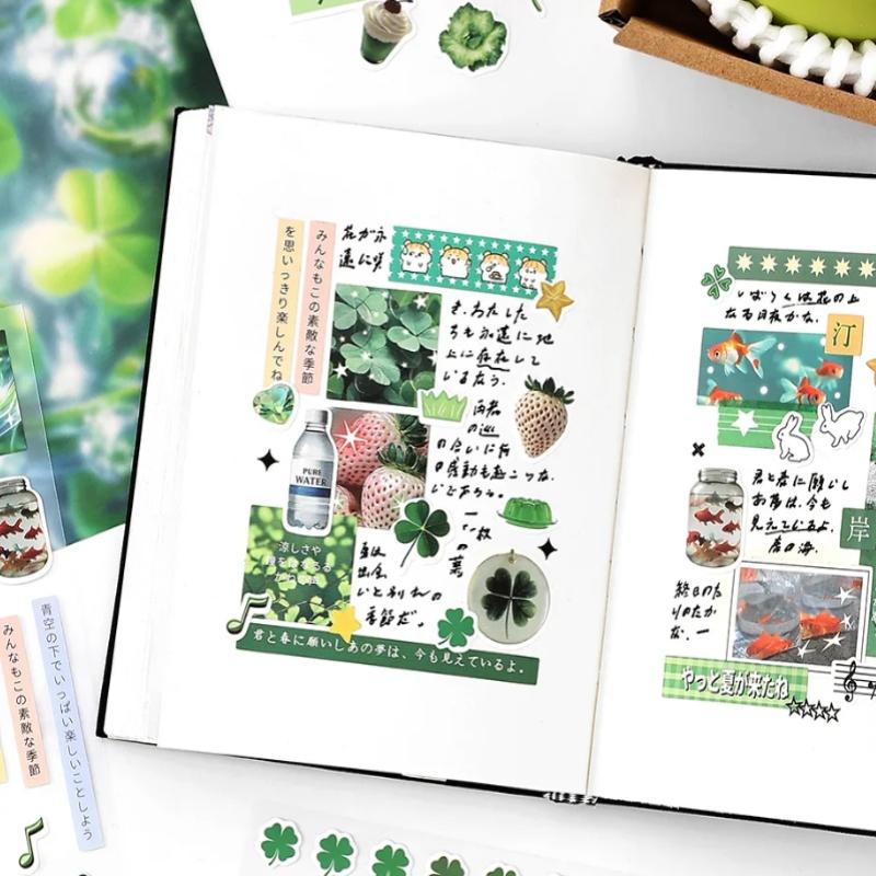 2 Sheets Junk Journal Collage Decoration Scrapbook Diary Cute Decals Kawaii Japanese Childhood Memories Die Cut Adhesive Sticker