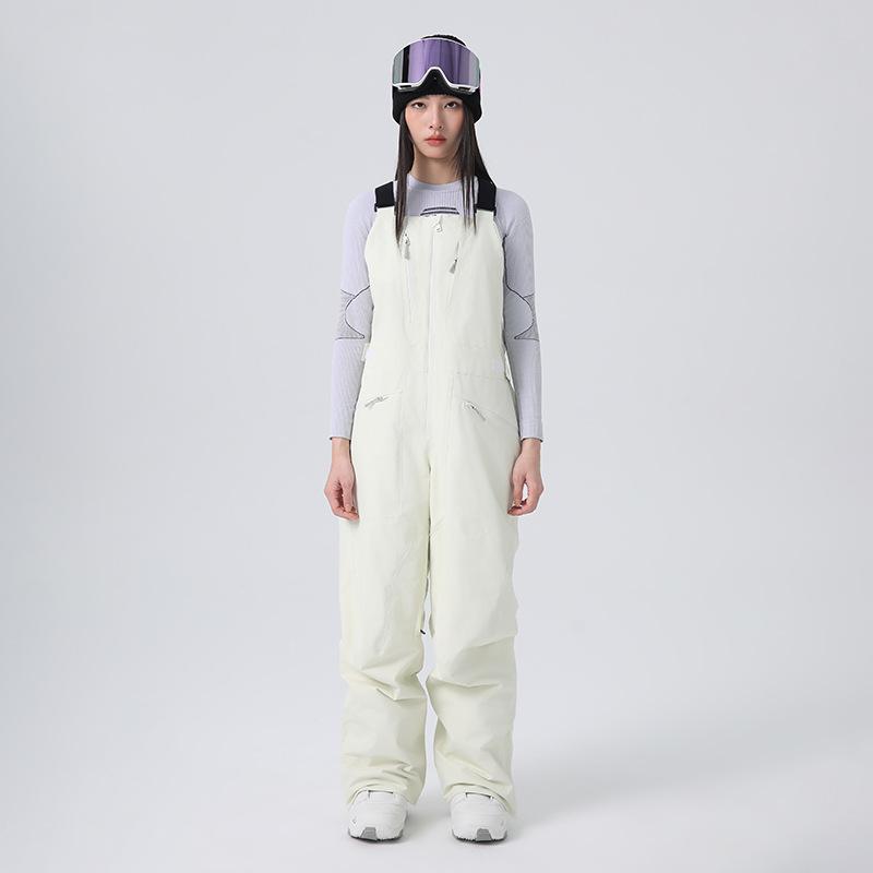 Ski Bibs for Women and Men Breathable Loose Fit Skiing Snow Bibs Pants Waterproof Snowboarding Pants Insulated Winter Outdoor Snowboard Overalls