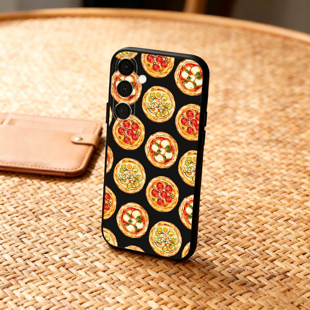 Leckeres P-Pizza C-Käse Handyhülle Für Samsung A73,72,71,53,52,51,22,91,80, Weiche Schwarze Hülle