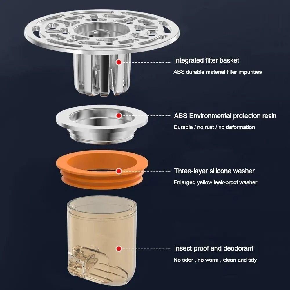 Einweg-Ablassventil Ablassfilter ABS-Material Duschablauf Kanalisationssieb Waschbecken Badewanne