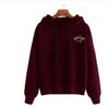 2021 autumn and winter new large-size women's clothing European and American loose casual printing than heart printing hooded women's sweater trend