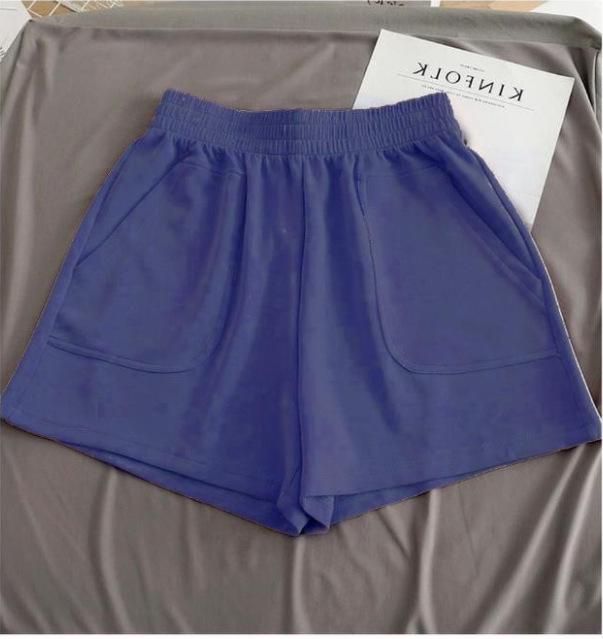 Women's High-Waist Korean Style Wide-Leg Three-Quarter Cotton Sports Shorts - Slimming and Trendy Summer Wear