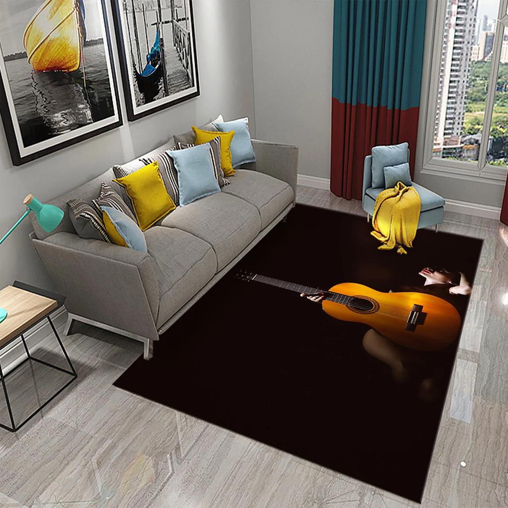 3D Music Carpet Music Instrument Rug for Living Room Bedroom Area Rug Decorative Floor Rugs Carpet Bathroom Non-slip Mat Carpet