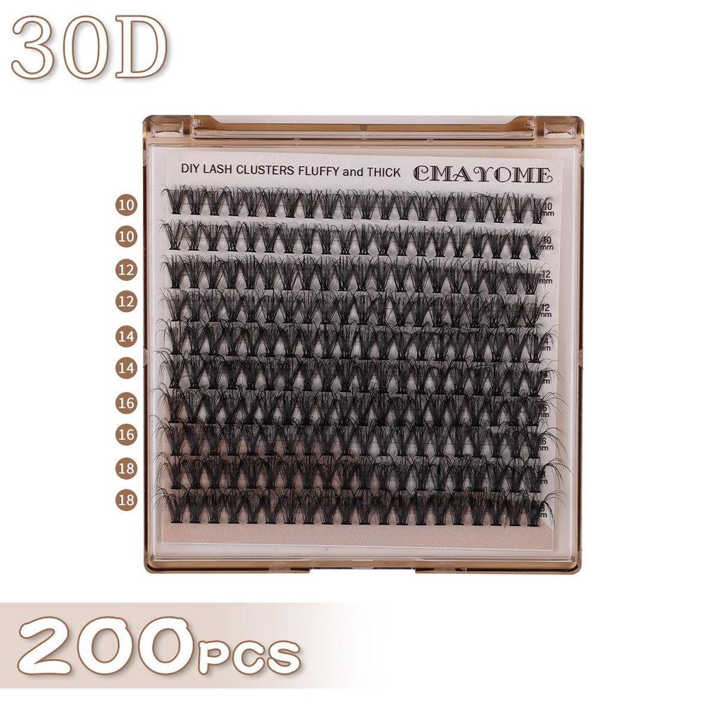 European-American D-Curl Cluster False Eyelashes: 10-18mm Natural, Dense, DIY Segments