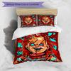 3pcs Duvet Cover Set (1*Duvet Cover + 2*Pillowcase, Without Core), Chucky Print Bedding Set, Bedroom Decor, All‑Season, Birthday Gift
