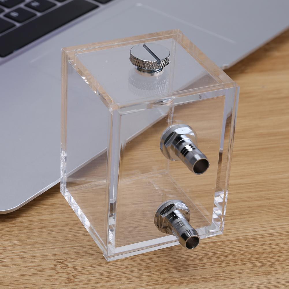 200ml Clear Water Tank Reservoir G1/4 2 Thread Mini Square Water Tank 5mm Thickness for PC Liquid Cooling System Accessories