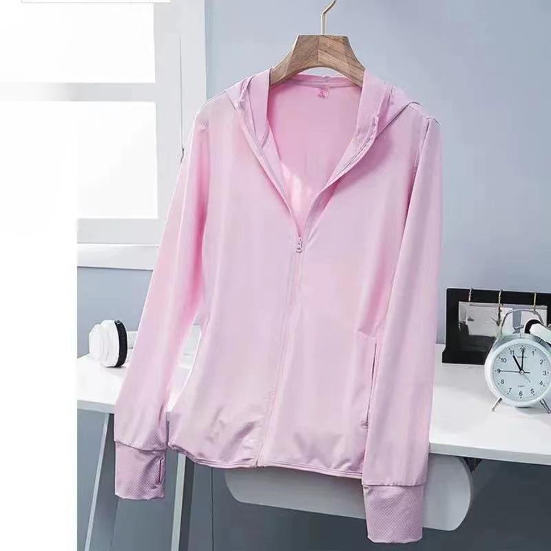 Women's Long Sleeved Hooded Cardigan Zipper Sunscreen Jacket Thin Breathable Summer Jacket
