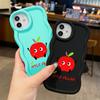 For iPhone Redmi 13 13C 14C Note 13 12 Pro Samsung A05 A06 A13 A14 A15 A16 Honor X6 X6a X8 X8a Cute Fruits Pattern Soft Silicone Wave Edge Phone Case