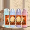 1PC Pumpkin Ghost Orange Print 750ml Color Plastic Sports Water Bottle Leakproof Flip Straw Lid Suitable for Sports Office Home Use