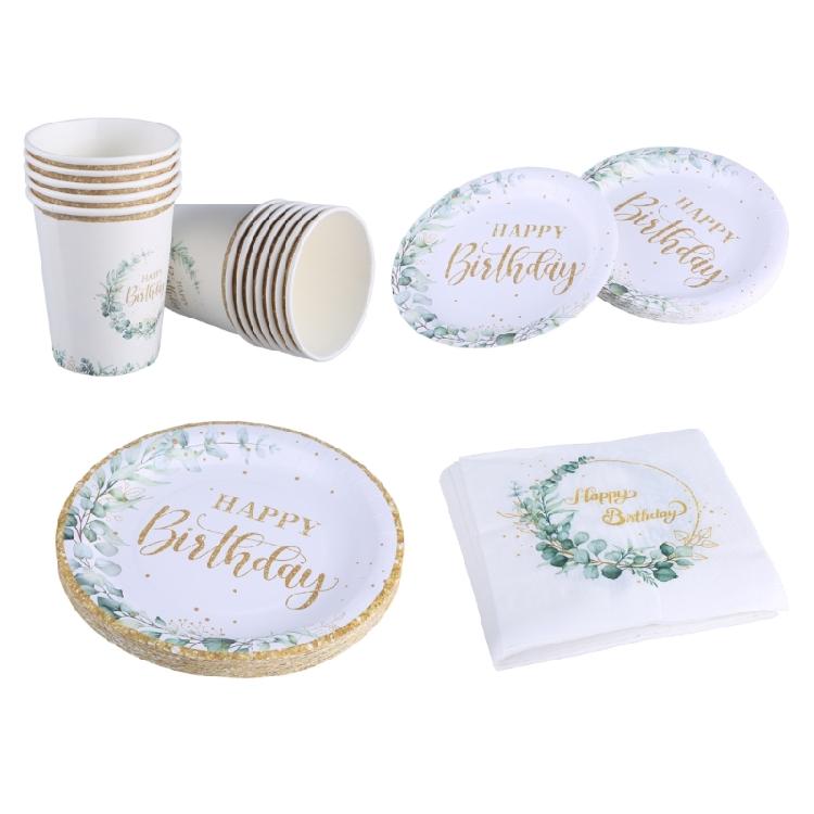 Party Theme Disposable Tablewares Paper Cups Plate Tablecloths Dishes