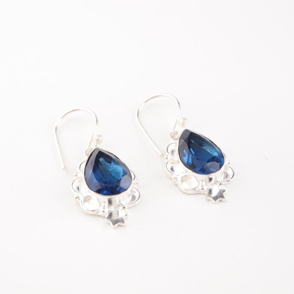 London Blue Topaz Gemstone 925 Sterling Silver Earrings Jewelry Gift For Her EE-163-10