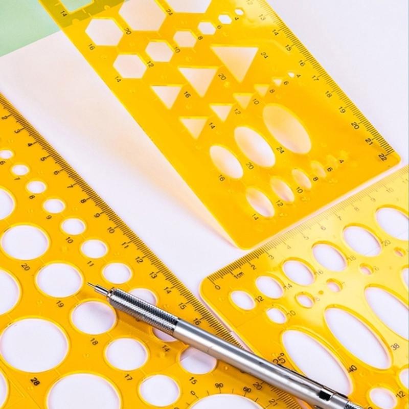 Geometric Stencil Geometric Drawing Templates Circle Stencils Clear Measuring Ruler for Engineering Drawing Building