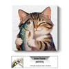 Modern Minimalist Kitten Cartoon Decorative Canvas for Living Room & Restaurant Wall Hanging