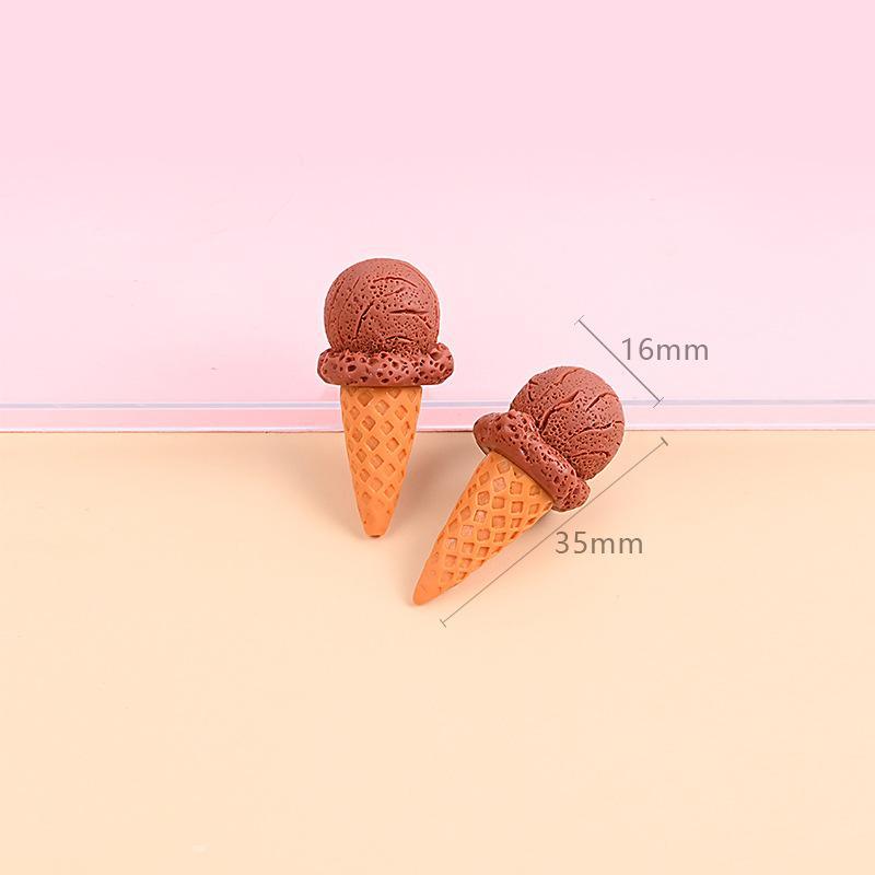 10 Stück Cartoon Kawaii Mini Harz Eiscreme Scrapbooking Verzierung Miniatur Flachrücken Material Zubehör Handyhülle DIY