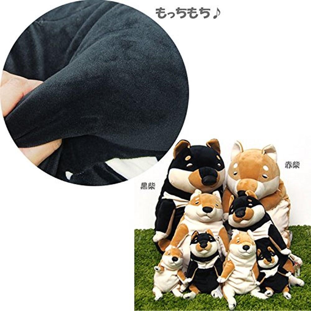 Shinada Global Mochi Series Mochi Inu Black Shiba Plush Toy Dog Animal MOIN-0350B 22×22×30cm