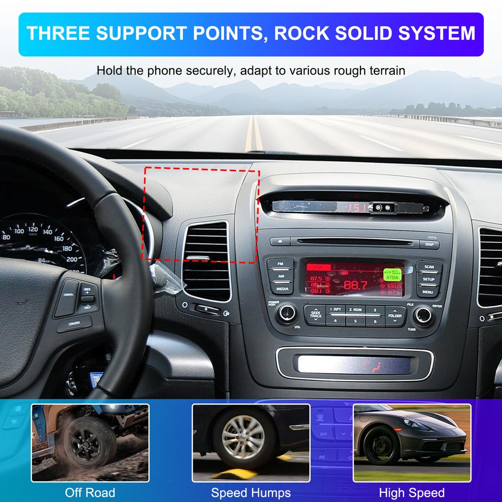 Center Console Car Phone Holder Mount Stand Clip For Kia Sorento 2009-2014