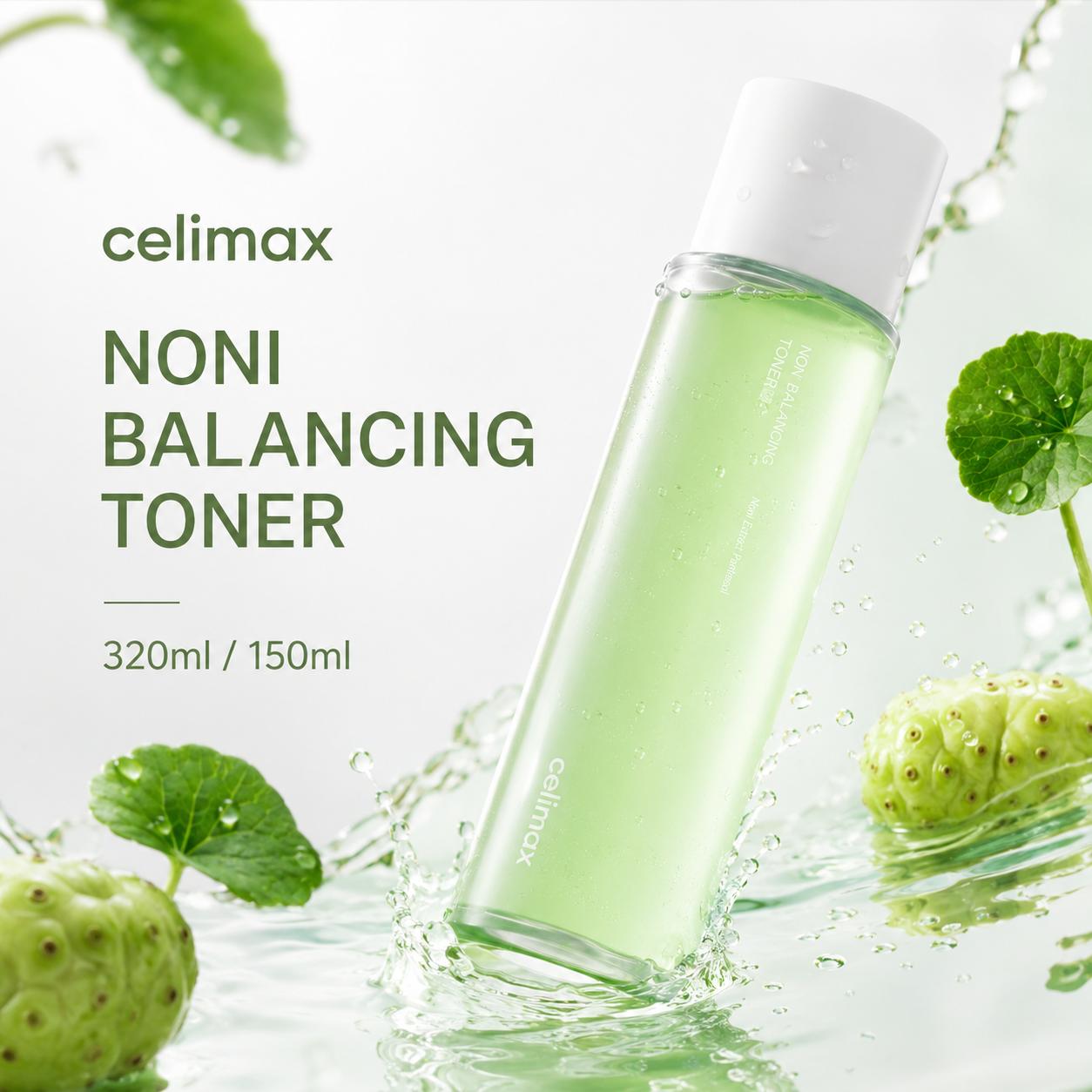 Celimax Noni Fruit Extract Balancing Toner, Soothing & Moisture Barrier Facial Toner, 320ml / 150ml