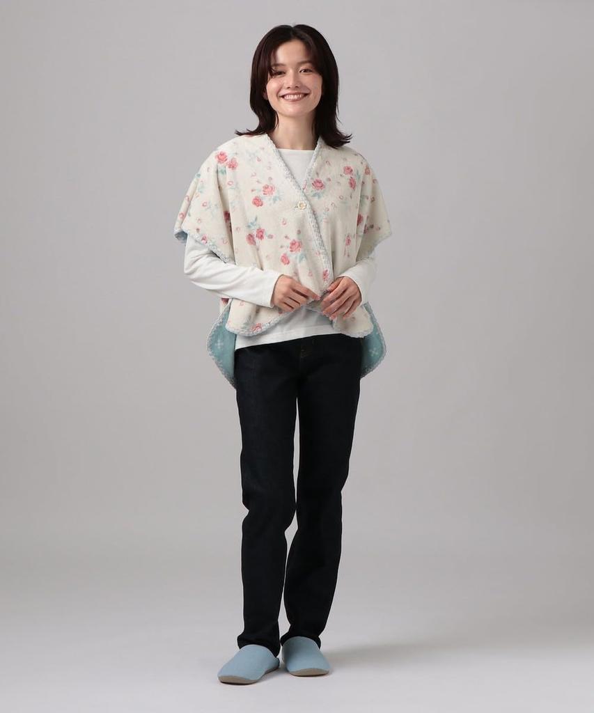 Afternoon Tea Living Reversible Classic Flower Cape Pink Pajama/Loungewear Top,