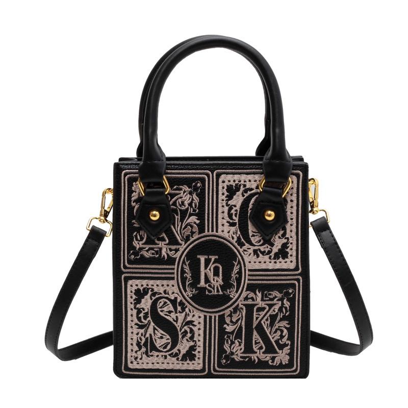 Bolso de Mano Retro con Relieve de Moda y Textura Casual, Bolso Cruzado Elegante y con Estilo para Mujer