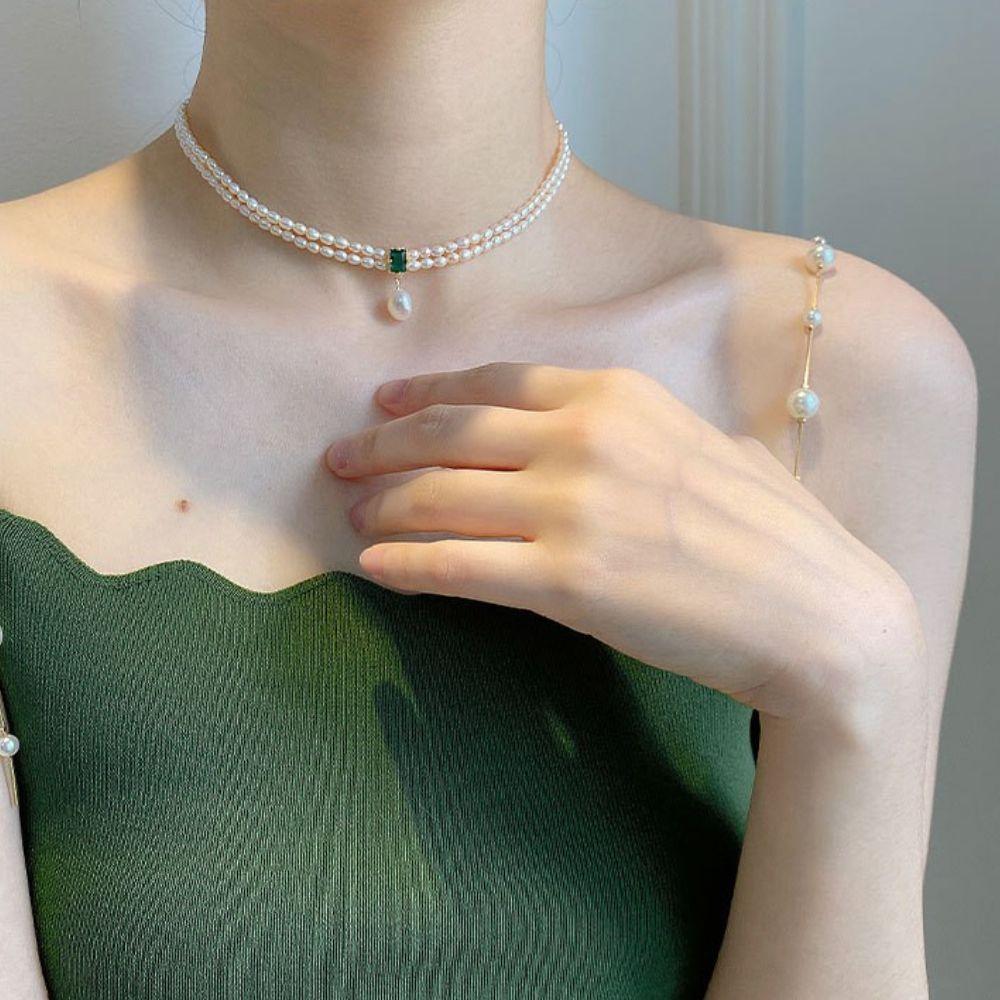 Jewelry Gift Imitation Pearls Women Necklace Clavicle Chain Pendant Choker Korean Style Necklace