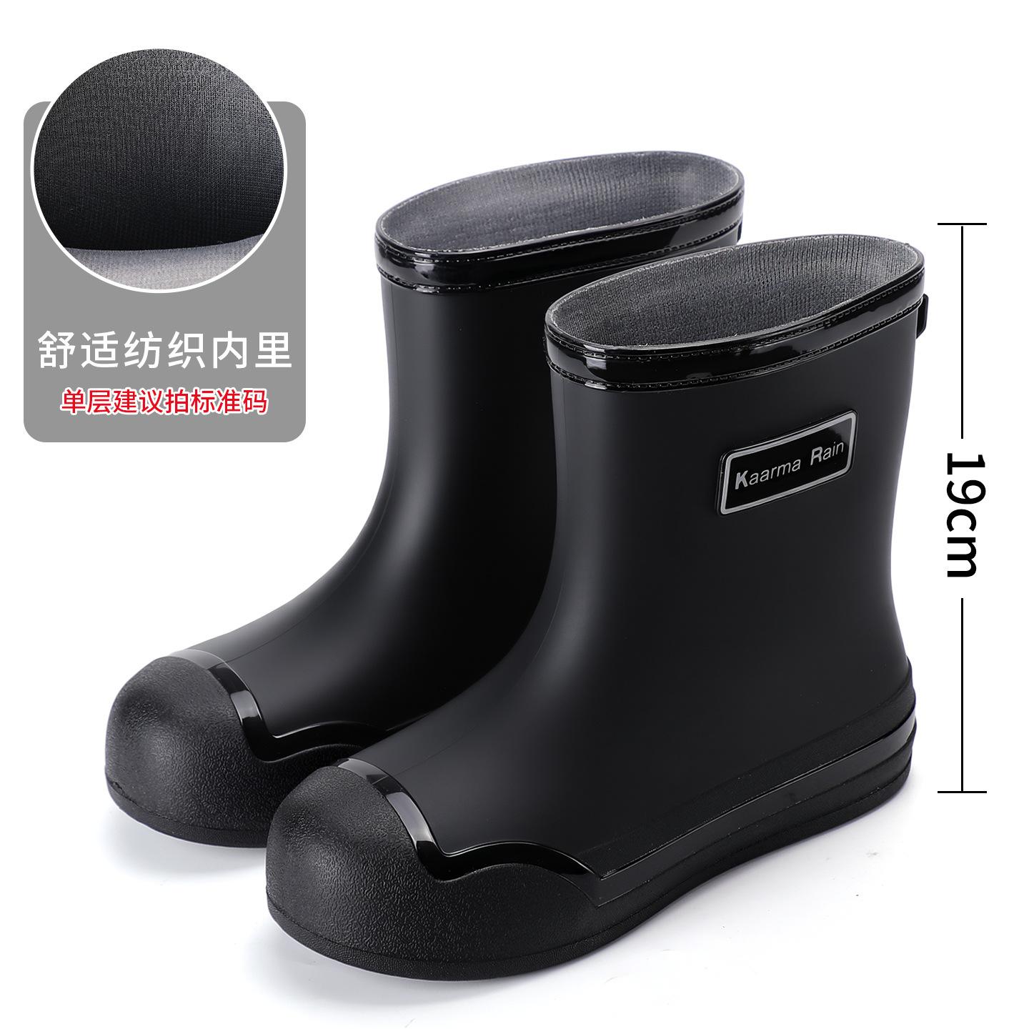 Outdoor fashion women s rain boots non-slip waterproof thickened bundle rain shoes car wash outer wear medium tube cute 35 3500₽