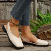Women'S Fashion Square Toe High Heels - Beige and Golden Faux Cover with Rubber Sole