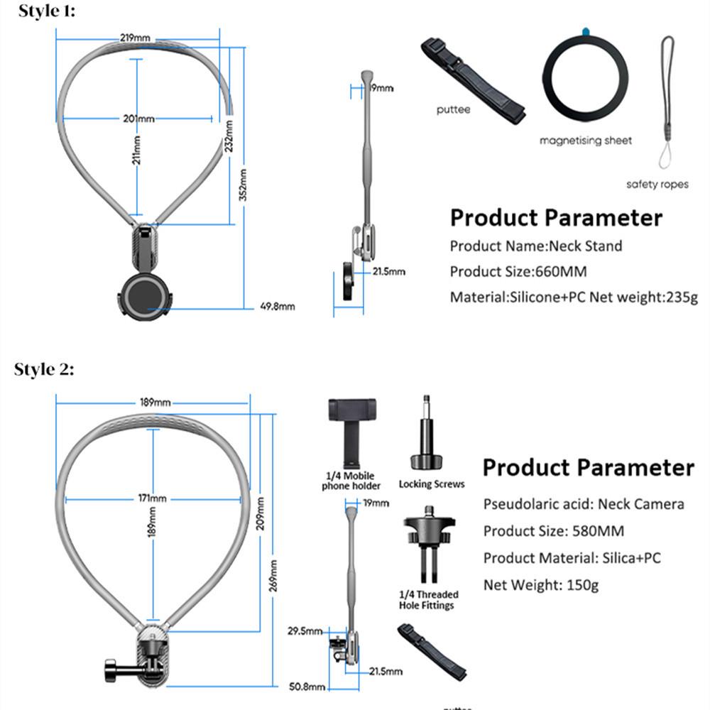 Cross-Border Neck-Hanging Magnetic Phone Holder for Live Streaming & Vlogging