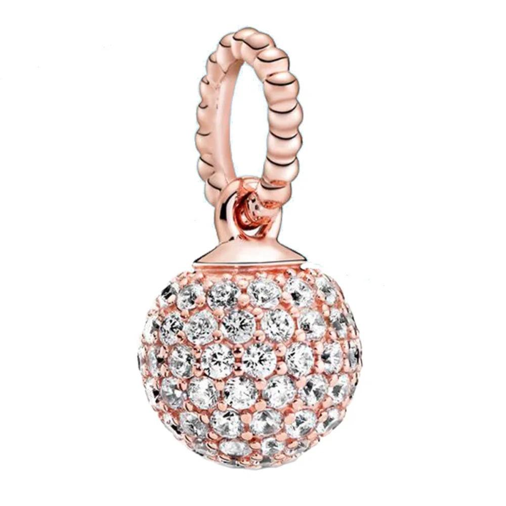 925 Silver Bow Globe Snowflake Charm Pendant DIY Jewelry Gift For Women Fashion Bracelet Accessories