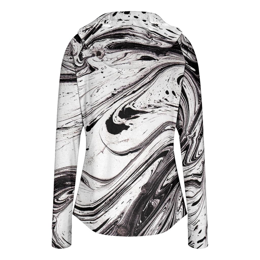 Sudadera Ligera con Cremallera para Mujer con Capucha y Bolsillos Manga Larga Chaqueta de Protección Solar Estampado Tie-Dye Ropa Exterior Informal