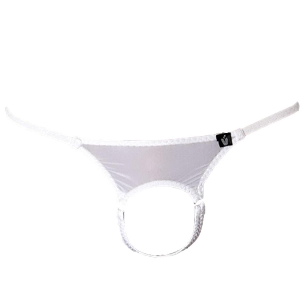 La Opening Design Open Front Pants Sexy Lingerie Inner Underwear [Heureux Joie] T-back Men's Men's (JP, Alphabet, XL, WHITE)