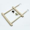 Pet Bird Parrot Wood Bell Stand Holder Hanging Swing Cage Molar Play Chew Toy