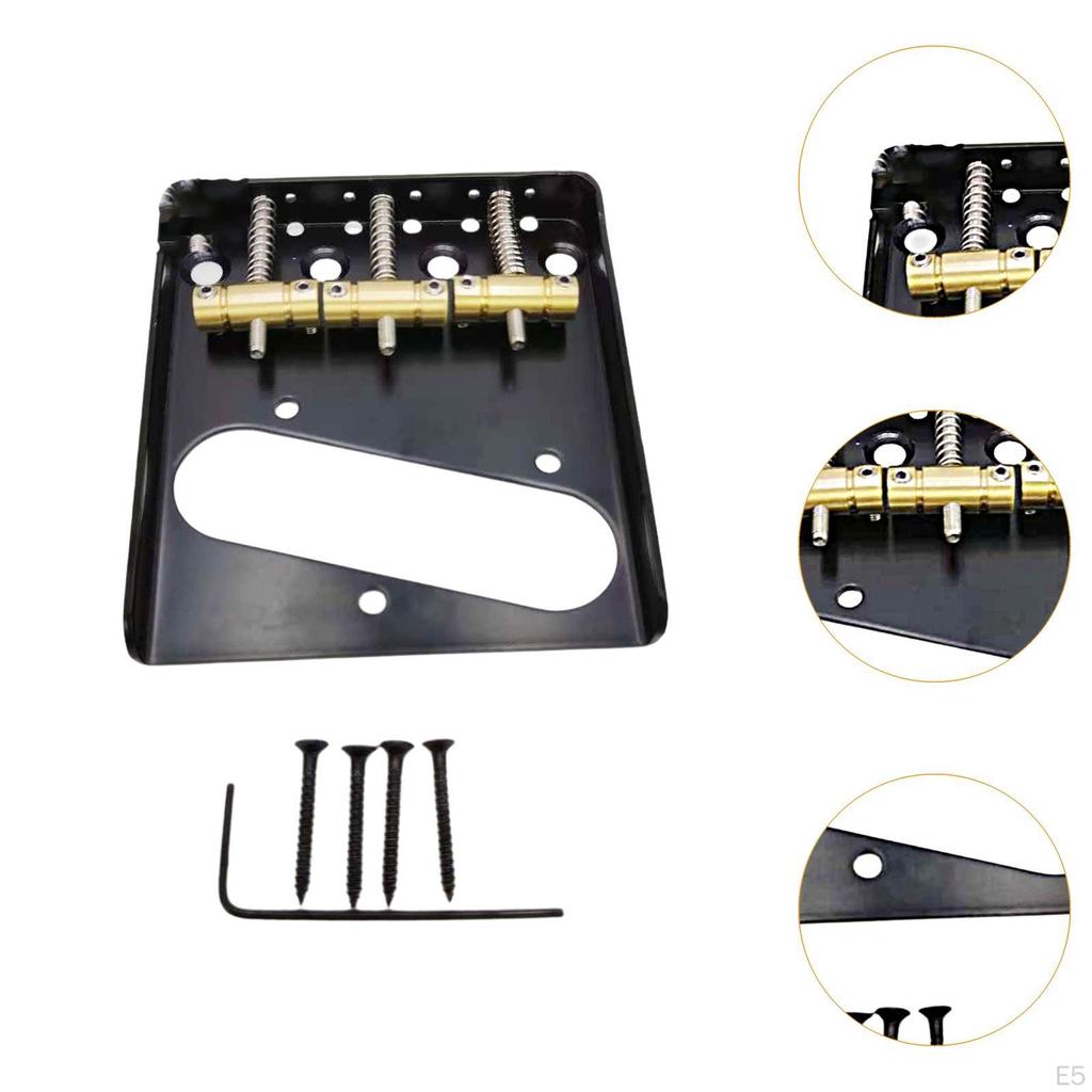 3-saitige E-Gitarren-Brücken-Set mit Messing-Saitenreitern und einfachem Installationskit