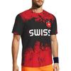 Switzerland Swiss SUISSE Soccer Football Tshirt Print 3D Flag National JERSEY CHEER Training Round Neck Unisex Men Women Sport Short Sleeve Uniform