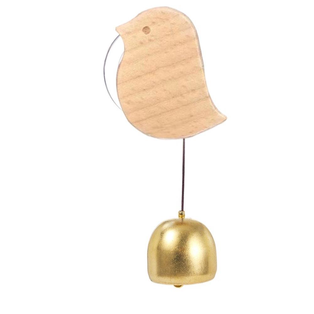 

Suction Cup Wooden Door Bell Brass Collision Bell Shopkeepers Windbell Restaurant Bird