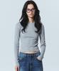 Nigaennikol Ribbed Semi Crop Round Top_Gray