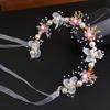 Fairy Girl Headband Bright Color Imitation Pearls Flower Decor Princess Hair Hoop Party Crown Hair