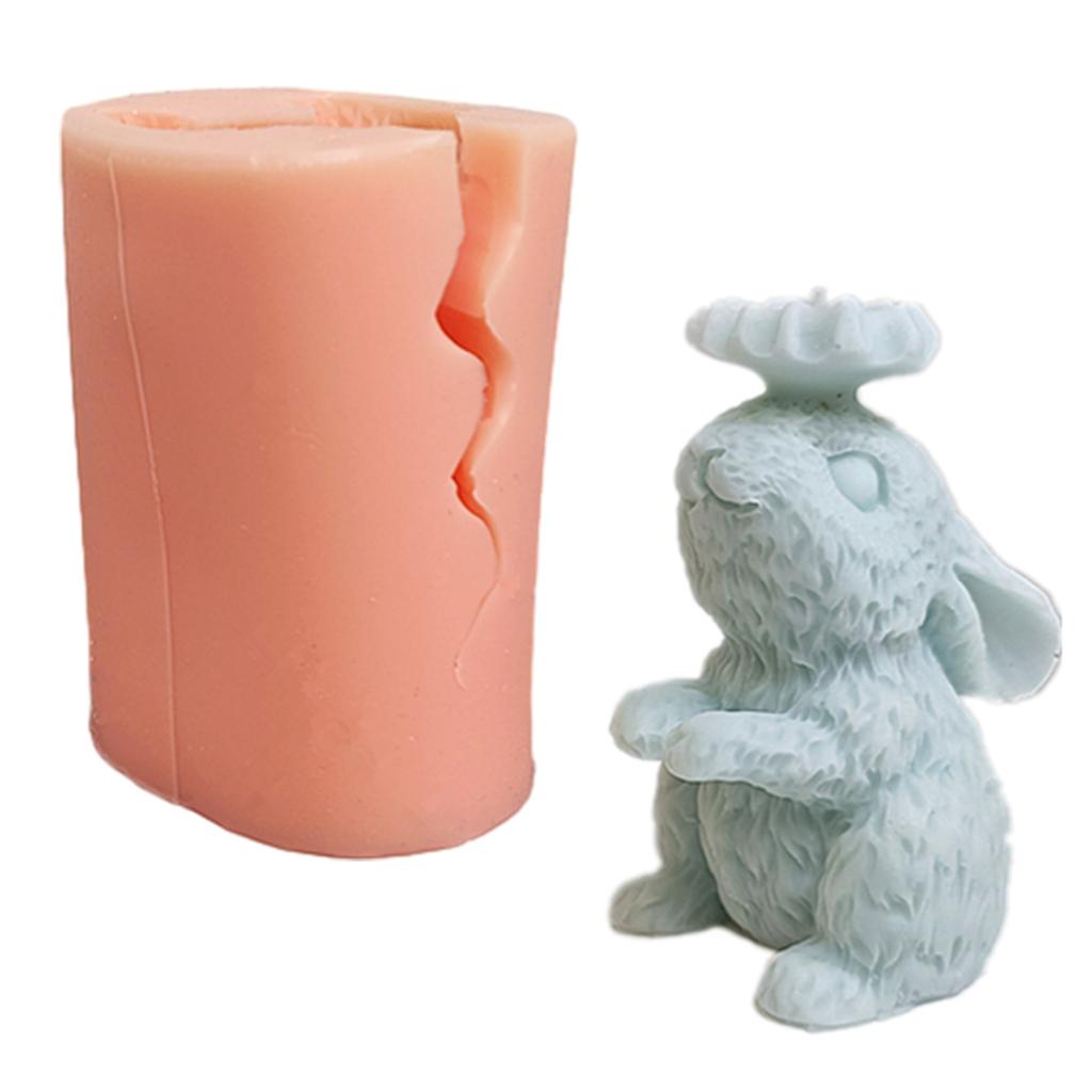 Bunny Candle Molds Rabbit Candle Mold for DIY Candle Soap Home Decor Birthday Gift Non Stick Easy To Demold