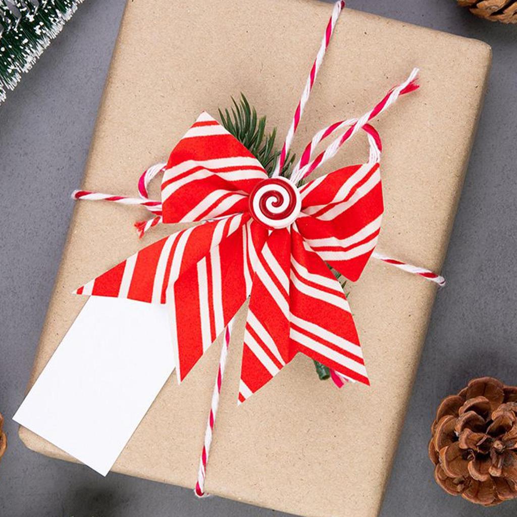 Christmas Tree Bows 12 Pieces Red And White Holiday Ornaments Christmas Bows Decorations For Garland Indoor Outdoor Wedding