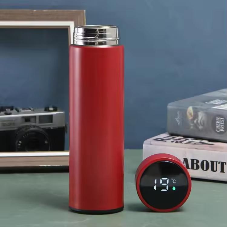 Customize Portable Temperature Led Digital Display Smart Drinkware Hot Water Bottle Stainless Steel Flasks Thermos Water Bottle