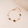 European & American Drip Oil Four-Leaf Clover Titanium Steel Bracelet - Women's Luxurious High-End Jewelry, Non-Fading