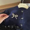 Final Sale: Autumn Girls' Bow Sweater Cardigan with Corduroy Skirt Pants - No Returns or Exchanges