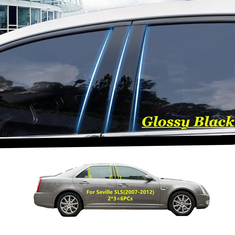 Car TPU/Glossy Mirror Pillar Post Cover For Cadillac Seville SLS 2007-2012/IQ Lyriq -2024 Door Trim Window Molding Sticker